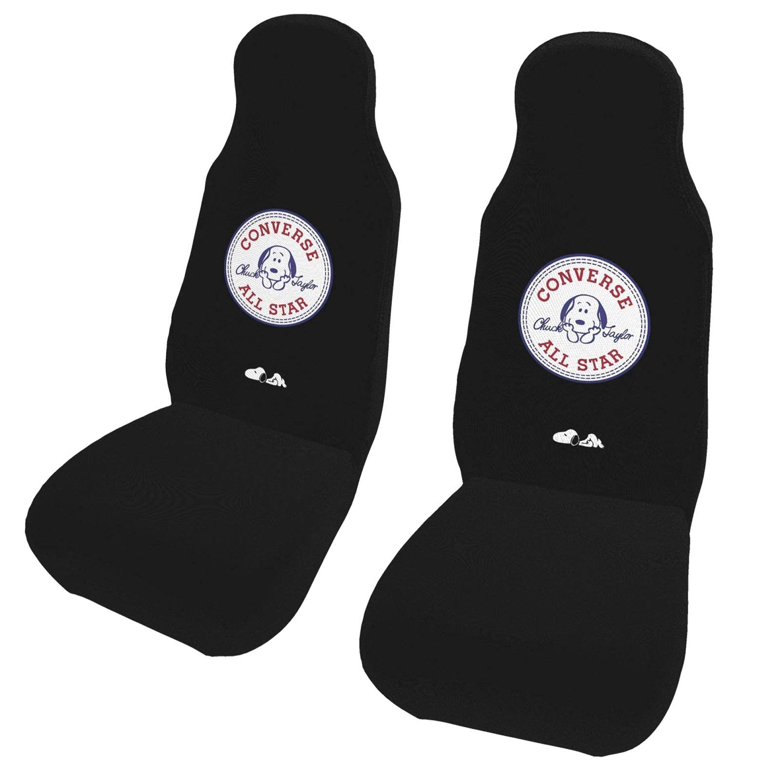 

Snoopy Набор чехлов на передние сиденья для легковых и стандартных автомобилей с полной защитой для водителя и пассажира, черные чехлы, 2, Автомобили, Сиденья, чёрный