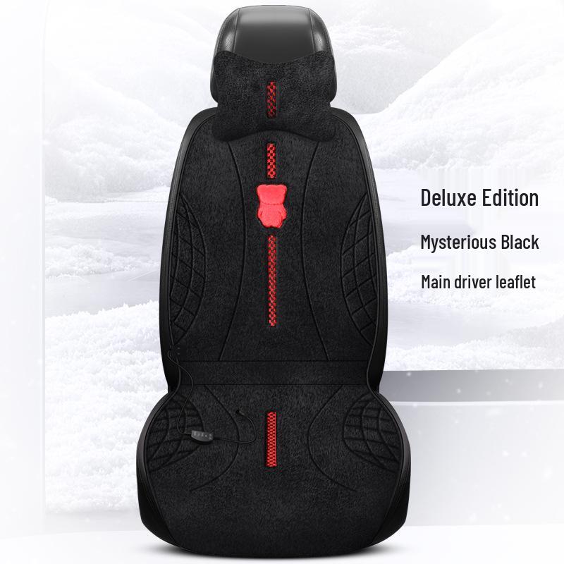 Cartoon Plush Heated Car Seat Cushion, 12V Non-slip Warming Pad