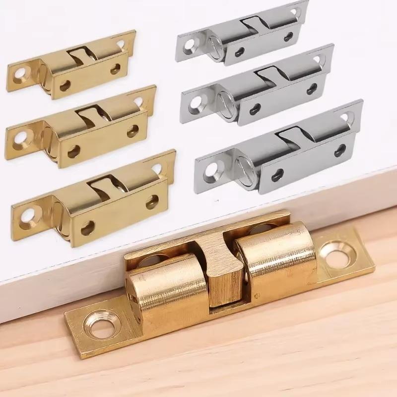 Double Ball Spring Cabinet Lock Adjustable Tension Door Latch Buckle Heavy Duty for Closet Drawer Kitchen Bathroom Furniture
