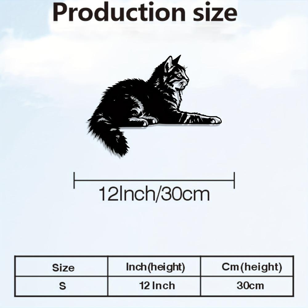 

Maine Coon Metal Wall Art Cartoon Cat Statue Mural Waterproof for Grooming Salon Pet Decor Gift for Cat Lovers Farmhouse Hanging Ornament Size/S 30cm/12inch