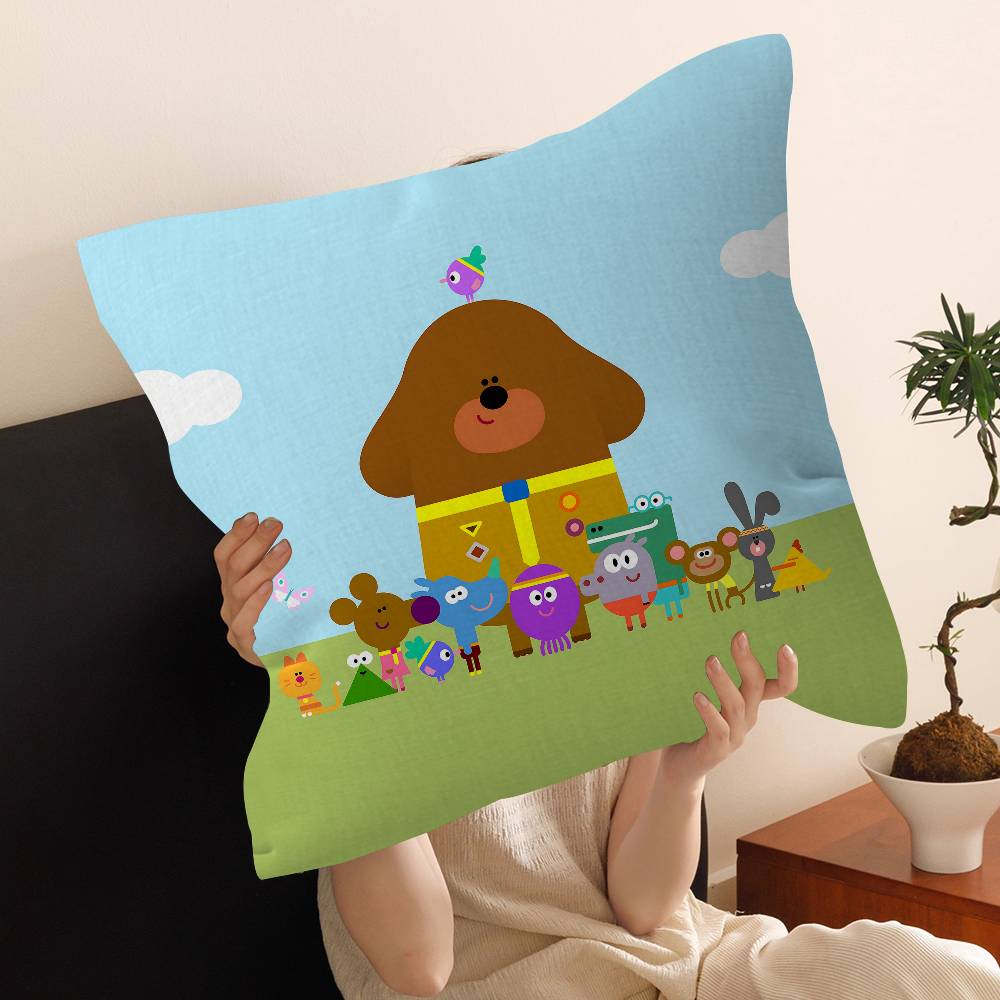 Cartoon Hey-D-Duggee Maple Design Cushion Cover Happy Autumn Harvest Decor Holiday Decorati Pillow Cover