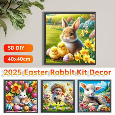 New Easter Kit Home Decor Art Craft 40x40cm 5D DIY Full Round Drill Colorful Diamond Painting Bedroom Living Room Decoration Set