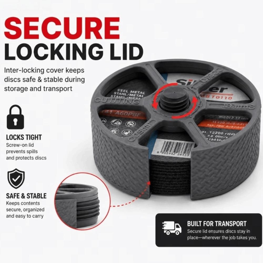 Stackable Angle Grinder Disc Holder Protective Case Grinding Wheel Case  Garage
