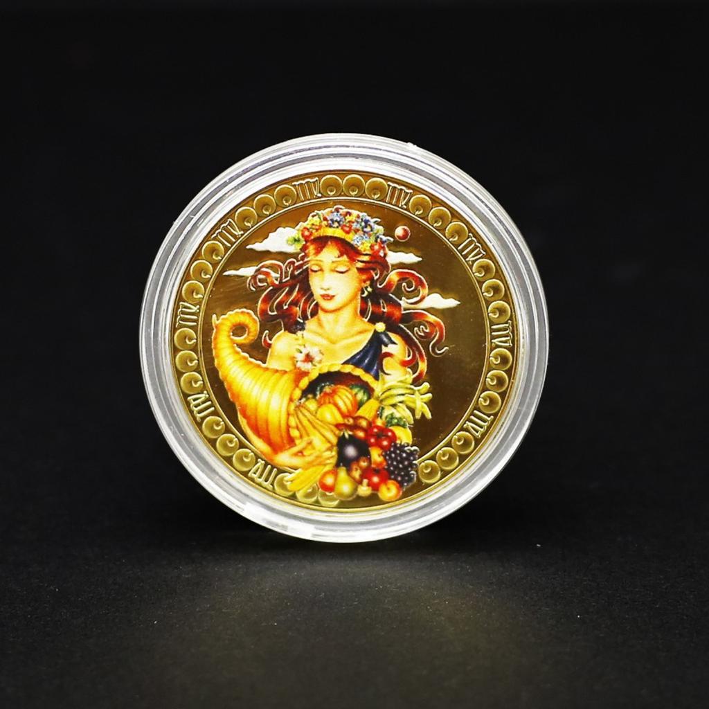 12 Signs Commemorative Medals Gold-Tone 12 Signs Collectible Wishing Commemorative