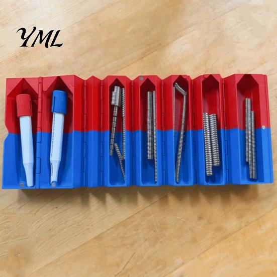 Hardware Storage Solution 3D Printed Magnet Organizer, N/S Pole Separated Roll-Up Magnetic Partitioned Box Holder, Foldable Cylinder Container,