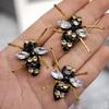 3pcs/lot Rhinestone Beads Bee Applique Patch 3D Sew On Insects Crystal Cute Patches For Clothing Badge Paste For Clothes Bags