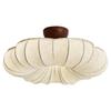 Chinese Fabric Pendant Light for Bedroom or Study - Solid Wood Pattern, Eye-Protecting Ceiling Light for Restaurant.