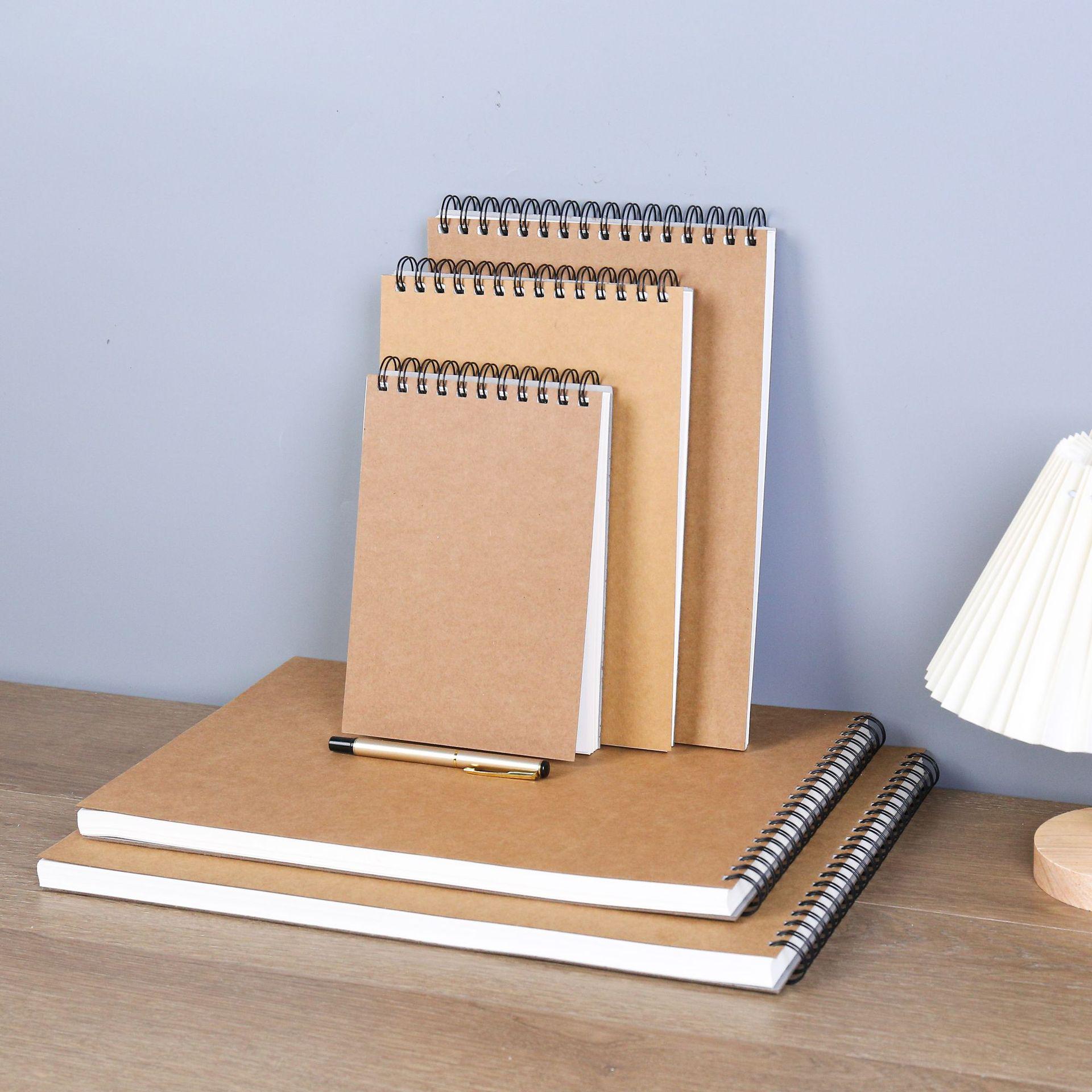 

In-Stock A4 and A5 Blank Sketchbooks for Students and Artists A5 Kraft 160g 50 Sheets Top Spiral Sketchbook