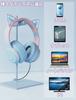 KKYOYRE Cat Ear Bluetooth Wireless Headphones with LED Wired and Wireless Rainbow Color Sparkling Japanese Instruction Manual Adjustable Soft Perfect