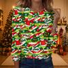 Women's Fashionable Casual Long Sleeve Crewneck Graphic Print Top for Everyday Wear