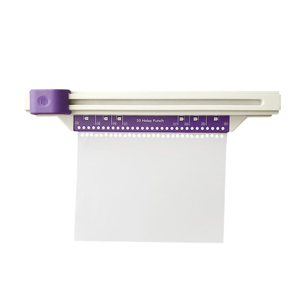 30 Holes Puncher Sliding A4 Paper Punch Portable Manual Holes Punch Aid Heavy Duty Metal Hole Puncher For Scrapbooks Paper