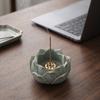 Lotus Shape Lotus Incense Holder Flat Bottom Ash Catcher Incense Burning Tray  Meditation Yoga