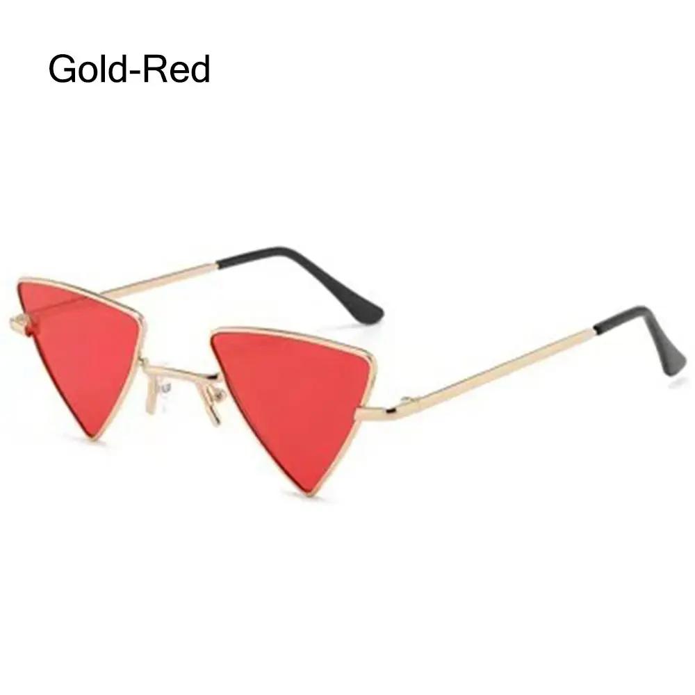Small Triangular Frame Sunglasses Women Men Metal Frame Tinted Colorful Lens Sun Glasses Designer UV400 Shades Punk Eyewear