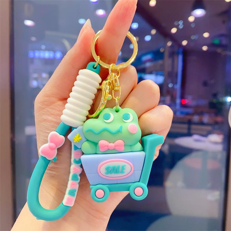 

Cartoon Animal Shopping Cart Keychain Doll Pendant Bunny Keychain Pendant Small Gift Accessories