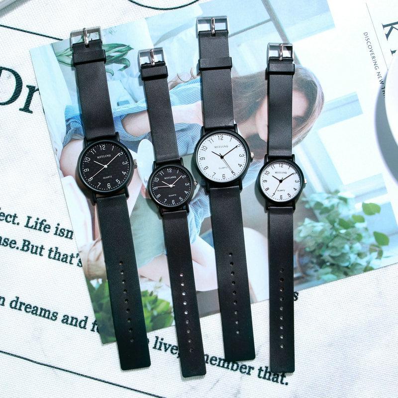 Student Watch Women'S Simple High-Value Leisure College Style Literary Examination Retro Men'S And Women'S Quartz Small Black Watch