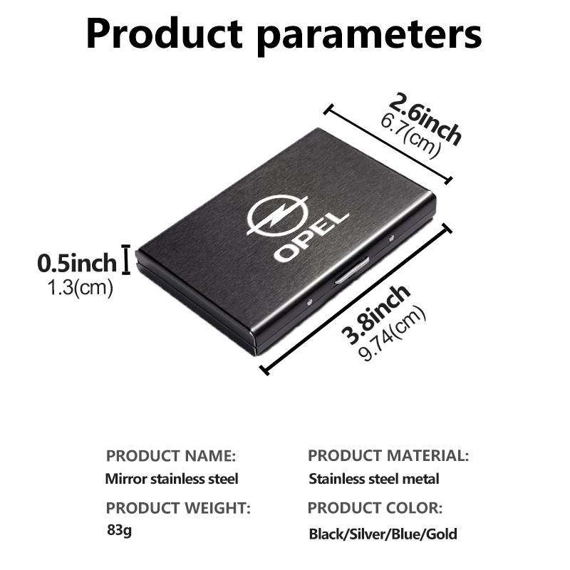 Card Holder Slim Metal RFID Blocking Protector Credit Card Wallet For Opel Corsa Mokka Astra Cascada Adam Insignia Meriva Vectra
