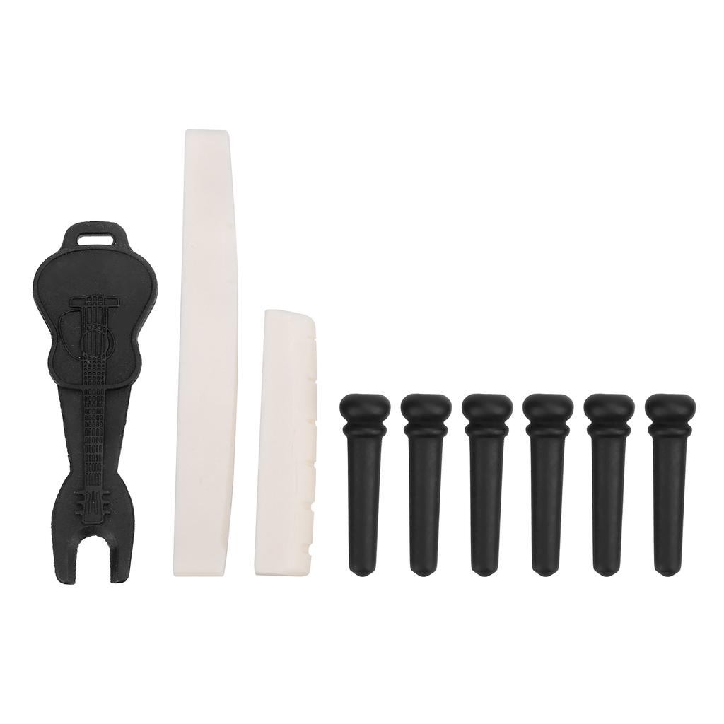 Gitarrenbrückenstift-Set Ochsenknochen Steg Einzieher Entferner Instrumentenzubehör mit Steg Sattel