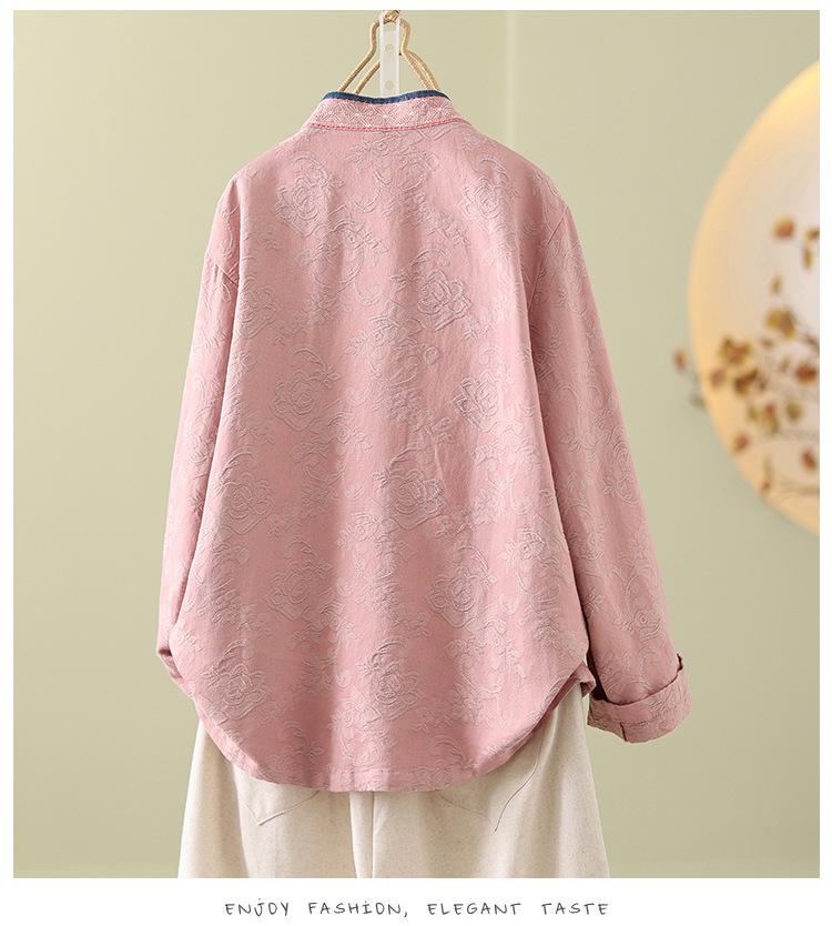 Women's Retro Chinese-Style Embroidered Cardigan with Frog Buttons