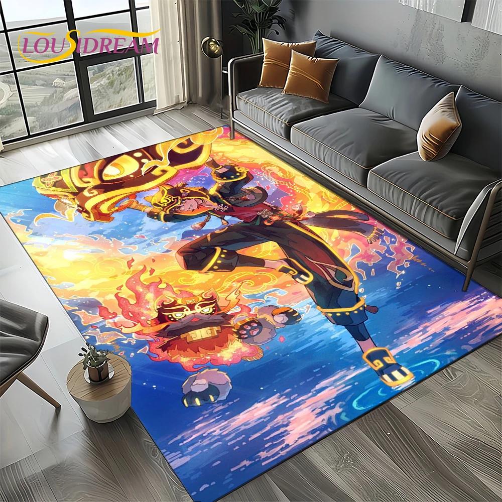 2025 New Genshin Impact Character Solo Cartoon Game Carpet Rug for Living Room Bedroom Home Sofa Decoration,Non-slip Floor Mat