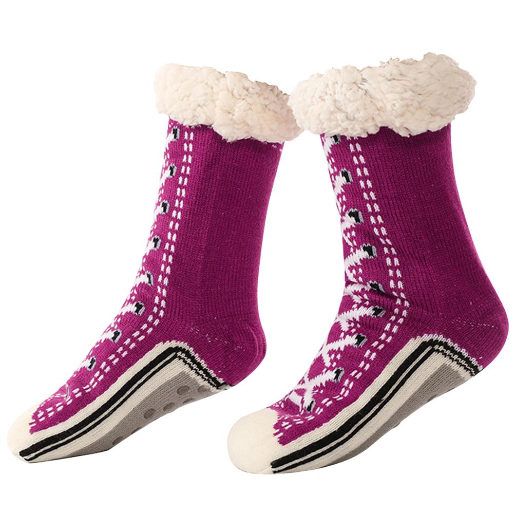 Thermal Plush Socks Fluffy Home Socks Comfortable Soft Work Socks Shoe Style Winter Socks Shoes for Living Room Bedroom