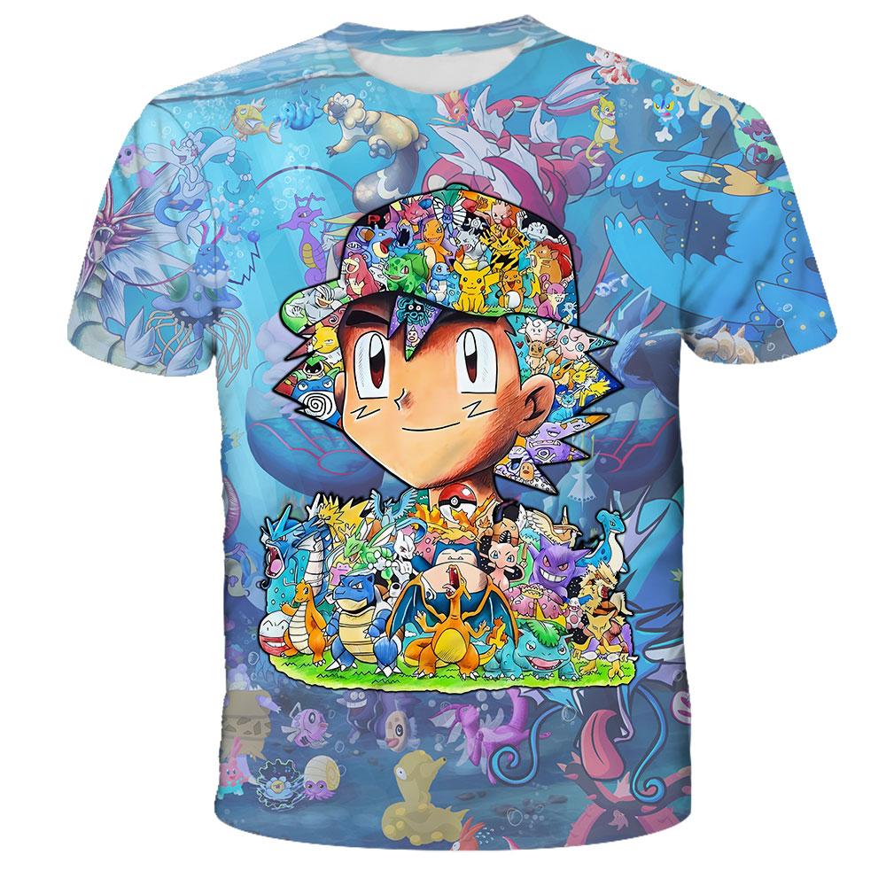 2026 New Anime Children's T-Shirt Children's T-Shirt Boys' Clothing Pokémon