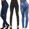 Kadın Denim Skinny Yırtık Pantolon Yüksek Bel Streç Kot Uzun Kalem Pantolon