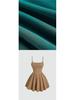New Summer Fashion Evening Gown: Sexy Solid Color Pleated Dress with Back Zipper & Spaghetti Straps