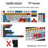 Classic Comic Style 136-Key Mixed Light Keycaps - Original Height for Mechanical Keyboards