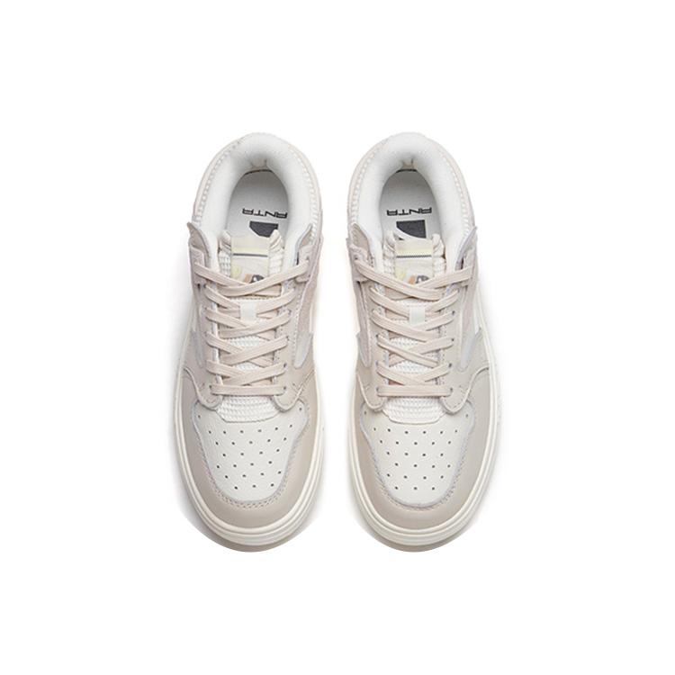 New Anta Slip Resistant Shock Absorbers With Abrasion Resistant Properties Low Top Skateboard Shoes Women's Gray White 122218050-6