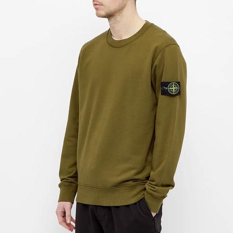 STONE ISLAND Garment Dyed Crew Sweatshirt 'Olive' Men's 741563051-V0058