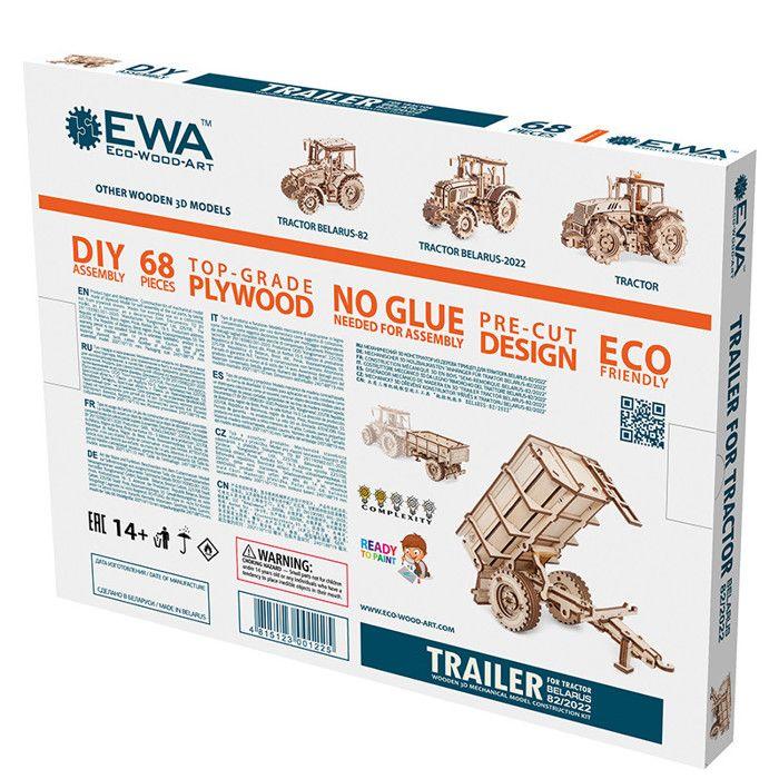 Maquette 3D en bois - Remorque de tracteur 20 cm