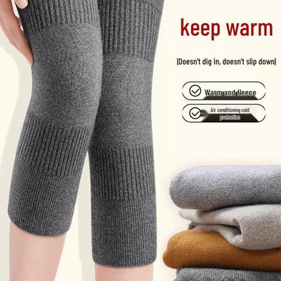 Thick Velvet Knee Pads: Warm Joint Protection for Cold Legs - Non-Slip, Unisex, Extended Length for Elderly Comfort