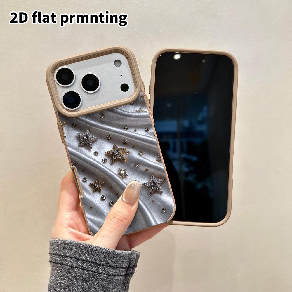 Phone Case: 2D Flat Lambskin Suitable for iPhone 18, 17, 16, 15, 14, 13 Pro Protective Case, Soft Reflective, Christmas and Halloween Gifts