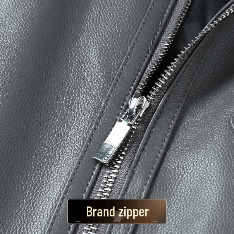 Men's Stand Collar First Layer Cowhide Down Jacket