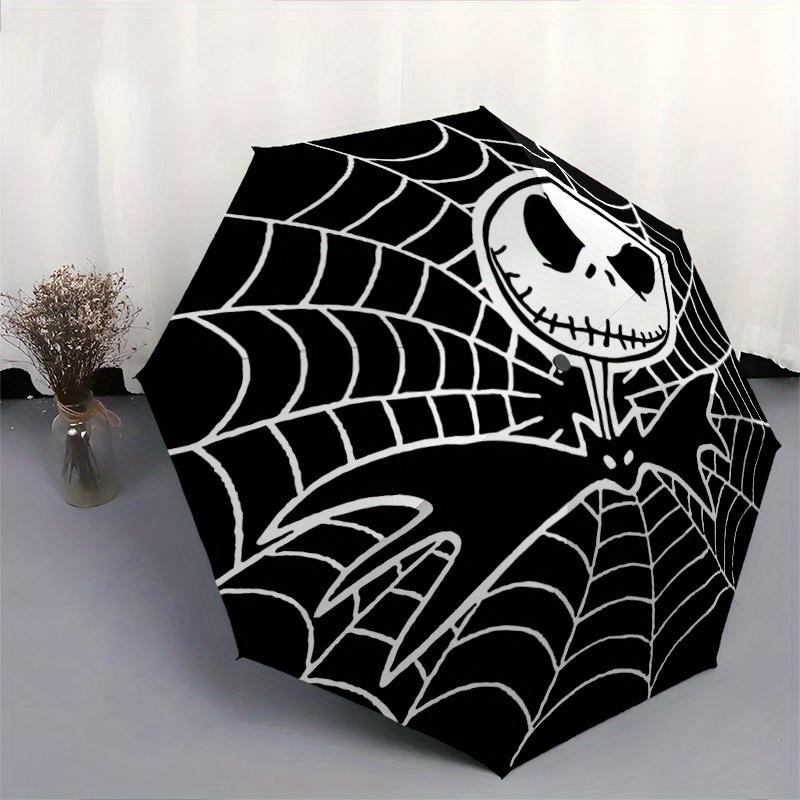 1pc Jack Skellington's Halloween Adventure Automatic Folding Umbrella - 3 Folding Design, Vivid Cartoon Pattern, Suitable for Outdoor Activi