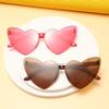 Thin peach heart sunglasses love sunglasses jelly color rimless heart type one-piece glasses candy color eyes