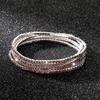 Diamond Elastic Bracelet 2mm Single Row Color Rhinestone Bracelet Women's Bracelet Women's Grab Chain Full Diamond Jewelry