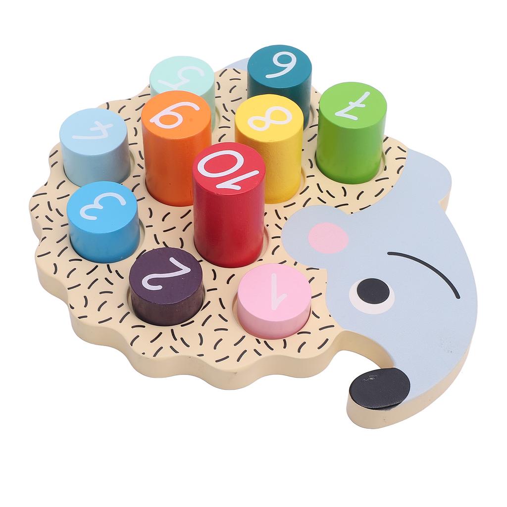 Children Wooden Puzzle Early Education Shape Cognition Color Classification Hedgehog Number Game