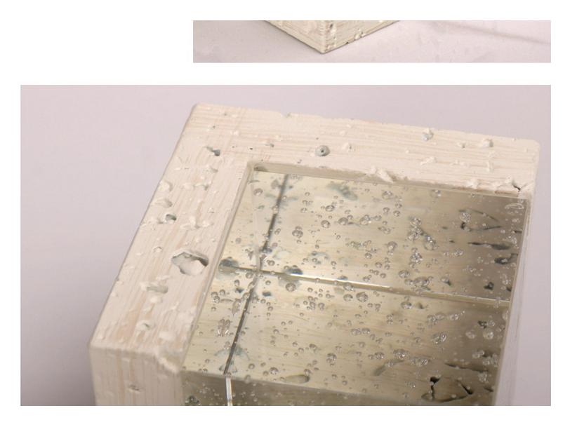 Ornament Pătrat din Rășină Cristalizată Travertin Fals: Stil Modern Wabi-sabi