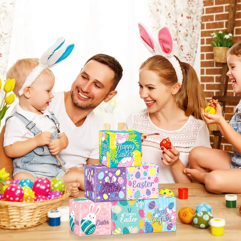 Easter Treat Boxes Easter Goodie Boxes Happy Easter Reusable Goodie Boxes for Kids Treat Bags for Wrapping Egg Hunt