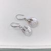 Baroque Pearl Leaf Earrings - Natural Freshwater Pearl Ear Hooks