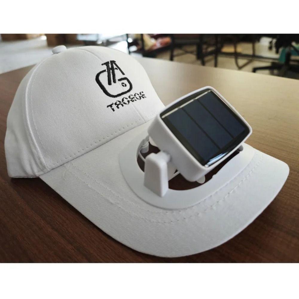 Strong Wind Solar Fan Hat USB Charging Wide Brim Baseball Cap Portable Summer Sun Cap  Camping