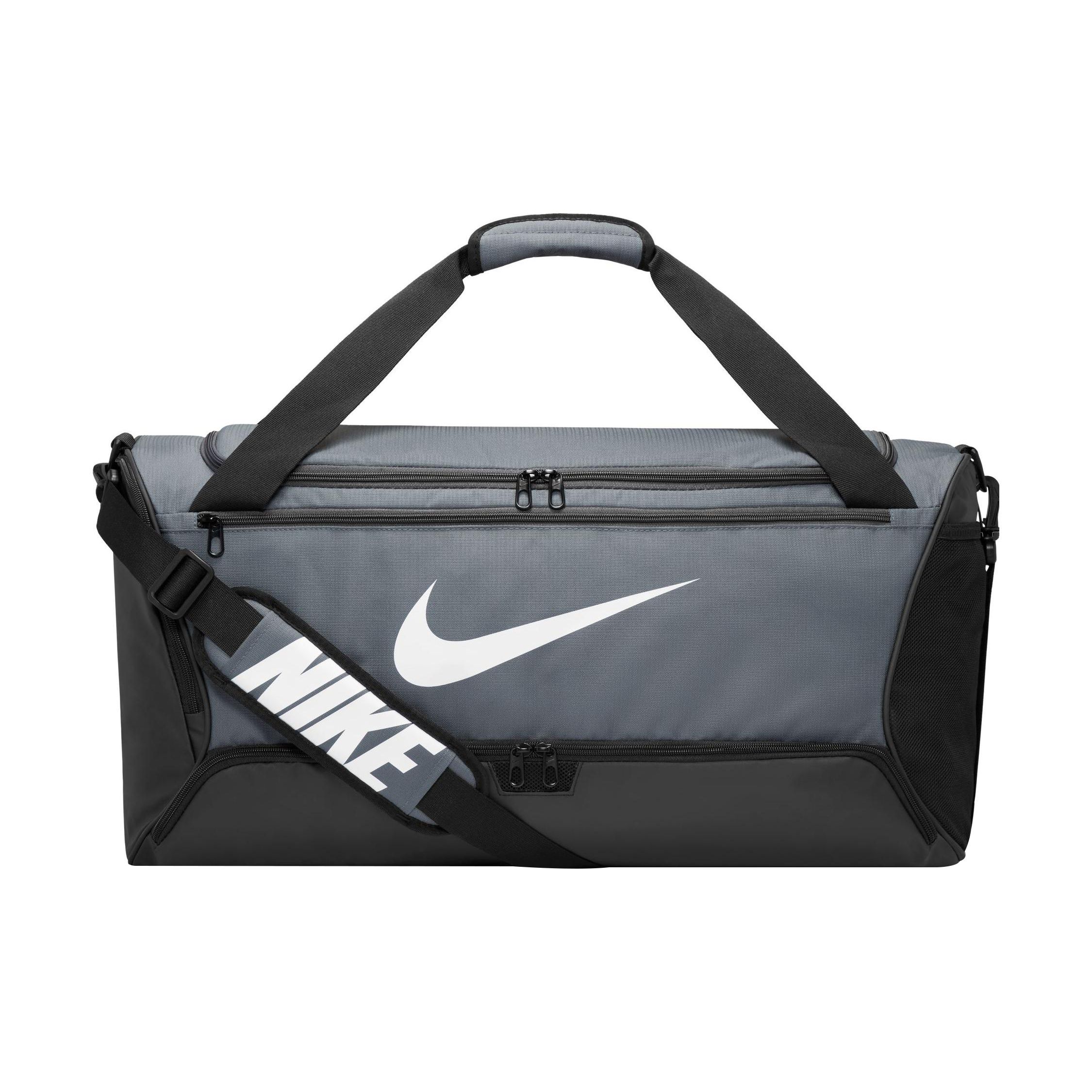 Nike Бразилия 9.5 Тренировочная сумка-даффл Средняя 60л Серо-железный/Черный/Белый Унисекс Уличная одежда DH7710-068 Iron Gray/Black/White
