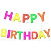 Fluorescent Happy Birthday Banner with Stars - Party Decoration
