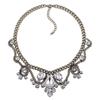 Gorgeous diamond-studded super sparkling crystal glass retro necklace