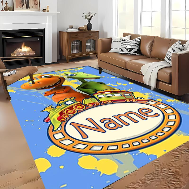 Custom Personalization Dinosaur Train Area Rug - Perfect For Kitchen, Bathroom,Laundry Room Decor Large Size Available,Gift All Seasons