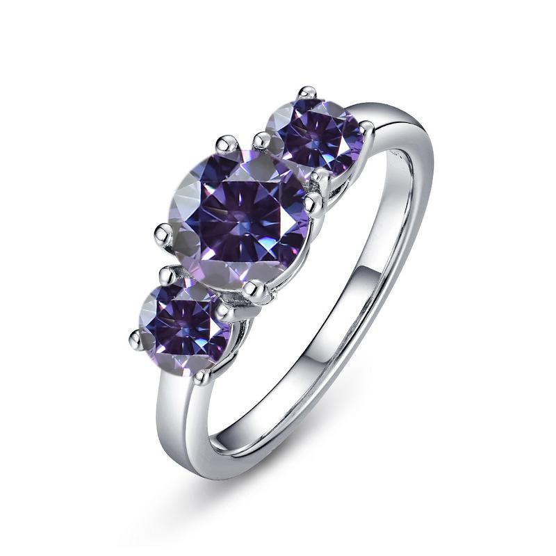 JoyceJelly S925 Silver Colors Moissanite Ring 2CT 4CT Total Full Moissanite Diamond Jewelry For Wedding Engagement Gift