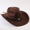 Popular European and American Classic Suede Western Cowboy Hats, Men's and Women's Retro Fashion Cowboy Hats