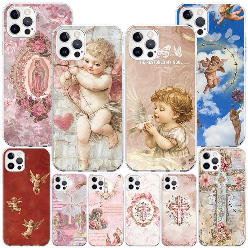 Bible Angel Phone Case For iPhone 17 Air 16 Pro Max 16E 15 + 14 Plus 11 12 13 Mini 7 8 SE Gift Print Cover Fundas