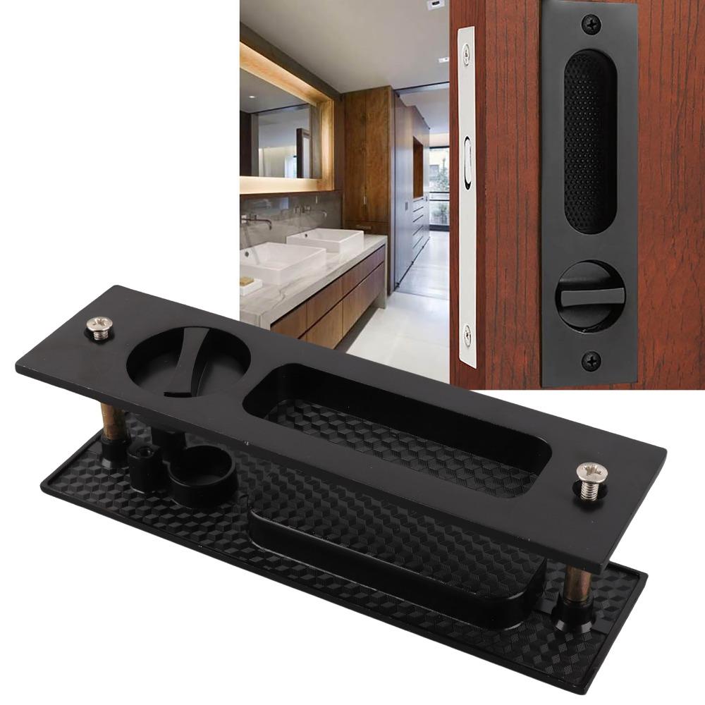 Recessed Design Sliding Door Lock Mortise Lock Invisible Door Handle  Bathroom Doors